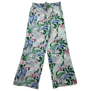 Tommy Bahama Tropical Linen Resort Pants Women's XS Drawstring Wide Leg Lounge